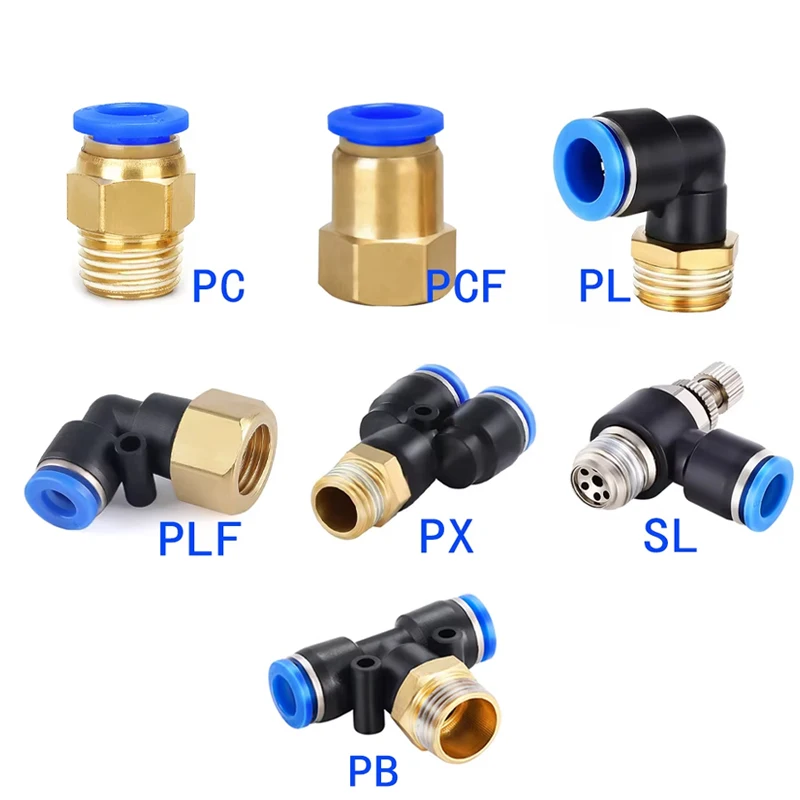 Compression Fitting Brass - 1PCS PNEUMATIC Quick Connector PCF PC