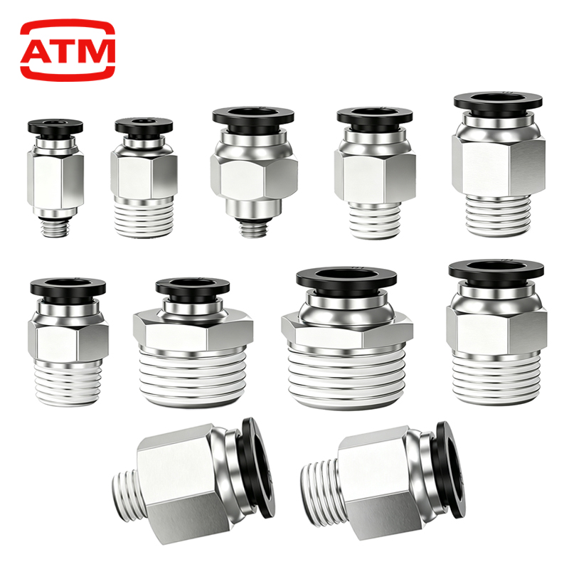 Compression Fitting Brass - ข้อต่อลมแบบนิวเมติก PC ขนาด 4 มม. 6